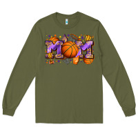 Army Green mom basketball Long Sleeve Tee - Zillion Design Studio