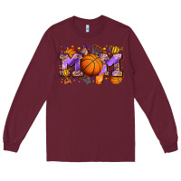 Burgundy mom basketball Long Sleeve Tee - Zillion Design Studio