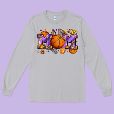 Mom Basketball Long Sleeve Tee Designed By Zillion Design Studio