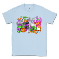 Dusty Blue Halloween Nurse Coffee Cups Classic Tee - texasbilliewilder