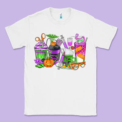 Halloween Nurse Coffee Cups Classic Tee Designed By Texasbilliewilder