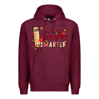 Burgundy little miss 100 days smarter Premium Hoodie - MaliasSmallBusiness