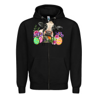 Black Happy Easter Cow Easter Day Zipper Hoodie - Neo Western