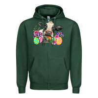 Happy Easter Cow Easter Day Zipper Hoodie | Teevron