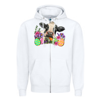 White Happy Easter Cow Easter Day Zipper Hoodie - Neo Western
