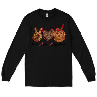 Black peace love toy poodle Long Sleeve Tee - RanaPortraitStore