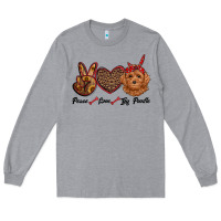 Heather Grey peace love toy poodle Long Sleeve Tee - RanaPortraitStore