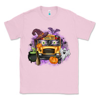 Bubblegum Pink Halloween School Bus Classic Tee - texasbilliewilder