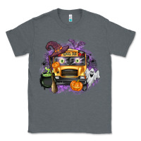 Charcoal Heather Halloween School Bus Classic Tee - texasbilliewilder