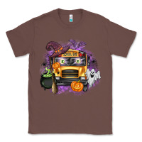 Chestnut Halloween School Bus Classic Tee - texasbilliewilder