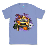 Colony Blue Halloween School Bus Classic Tee - texasbilliewilder