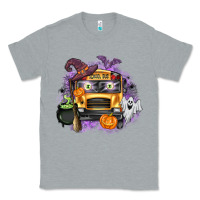 Heather Grey Halloween School Bus Classic Tee - texasbilliewilder
