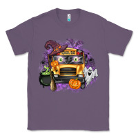 Lavender Halloween School Bus Classic Tee - texasbilliewilder
