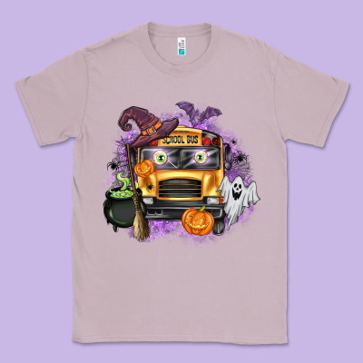 Halloween School Bus Classic Tee Designed By Texasbilliewilder