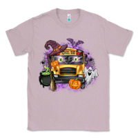 Lilac Halloween School Bus Classic Tee - texasbilliewilder