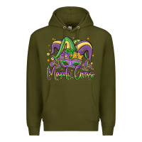 Army Green mardi gras Premium Hoodie - MaliasSmallBusiness