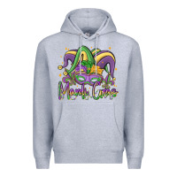 Heather Grey mardi gras Premium Hoodie - MaliasSmallBusiness