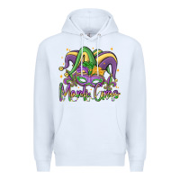 White mardi gras Premium Hoodie - MaliasSmallBusiness