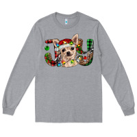 Heather Grey christmas chihuahua joy Long Sleeve Tee - RanaPortraitStore