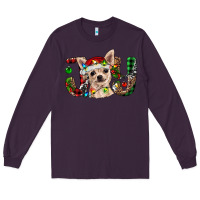 Plum christmas chihuahua joy Long Sleeve Tee - RanaPortraitStore