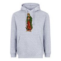 Heather Grey christmas our lady of guadalupe Heavyweight Hoodie - JahusDesignShop