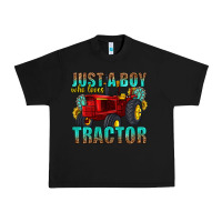 Black just a boy who loves tractor Urban Heavy Tee - texasbilliewilder