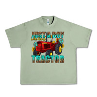 Oil Green just a boy who loves tractor Urban Heavy Tee - texasbilliewilder