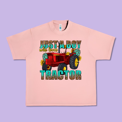 Just A Boy Who Loves Tractor Urban Heavy Tee Designed By Texasbilliewilder