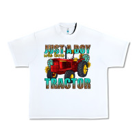 White just a boy who loves tractor Urban Heavy Tee - texasbilliewilder