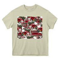 Mossy vintage christmas car pattern Heavy Core Tee - CowhideDigitalArt