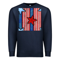 Navy 4th of july stars and stripes seamless pattern Premium Sweatshirt - BundleAndBundleShop