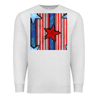 Oatmeal Heather 4th of july stars and stripes seamless pattern Premium Sweatshirt - BundleAndBundleShop