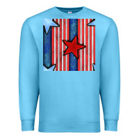 Ocean Blue 4th of july stars and stripes seamless pattern Premium Sweatshirt - BundleAndBundleShop