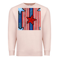 Pale Pink 4th of july stars and stripes seamless pattern Premium Sweatshirt - BundleAndBundleShop