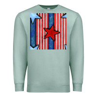 Seafoam 4th of july stars and stripes seamless pattern Premium Sweatshirt - BundleAndBundleShop