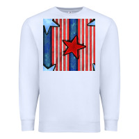 White 4th of july stars and stripes seamless pattern Premium Sweatshirt - BundleAndBundleShop