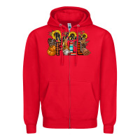 Red Welcome Fall Pumpkin Zipper Hoodie - CowhideDigitalArt