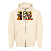 Sandshell Welcome Fall Pumpkin Zipper Hoodie - CowhideDigitalArt