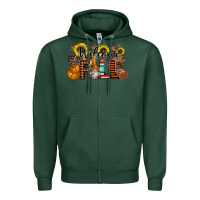 Sports Green Welcome Fall Pumpkin Zipper Hoodie - CowhideDigitalArt