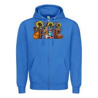 True Royal Welcome Fall Pumpkin Zipper Hoodie - CowhideDigitalArt