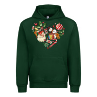 Forest Green christmas heart Urban Hoodie - MaliasSmallBusiness