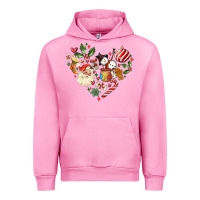 Fuchsia Pink christmas heart Urban Hoodie - MaliasSmallBusiness