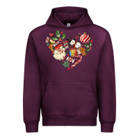 Mauve Wine christmas heart Urban Hoodie - MaliasSmallBusiness