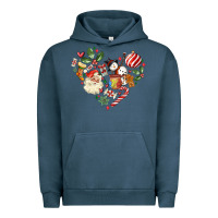 Pigment Midnight Navy christmas heart Urban Hoodie - MaliasSmallBusiness