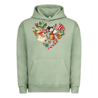 Pigment Oil Green christmas heart Urban Hoodie - MaliasSmallBusiness