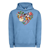 Pigment Pebble Blue christmas heart Urban Hoodie - MaliasSmallBusiness