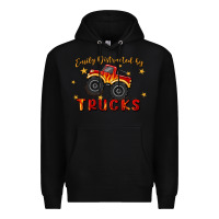 Black easily distracted by trucks Premium Hoodie - MaliasSmallBusiness
