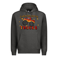 Charcoal Heather easily distracted by trucks Premium Hoodie - MaliasSmallBusiness
