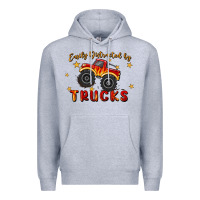Heather Grey easily distracted by trucks Premium Hoodie - MaliasSmallBusiness