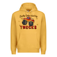 Mustard easily distracted by trucks Premium Hoodie - MaliasSmallBusiness